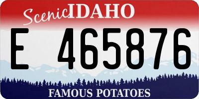 ID license plate E465876