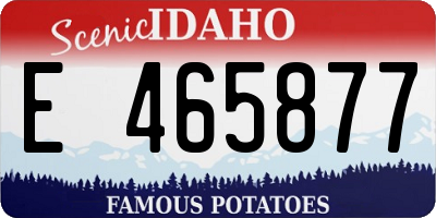 ID license plate E465877