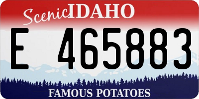 ID license plate E465883