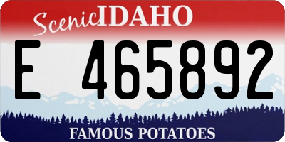 ID license plate E465892