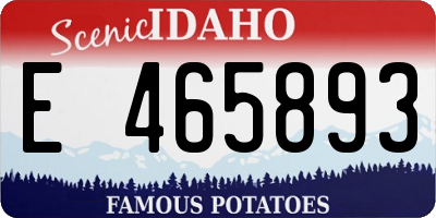 ID license plate E465893