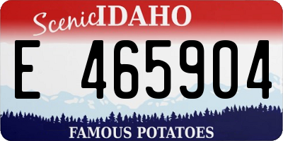 ID license plate E465904