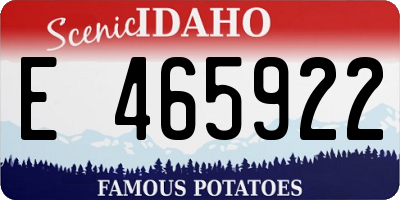 ID license plate E465922