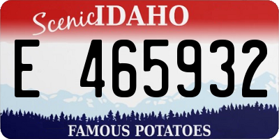 ID license plate E465932