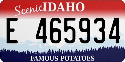 ID license plate E465934