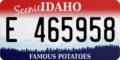 ID license plate E465958