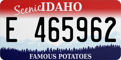 ID license plate E465962