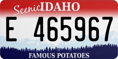 ID license plate E465967