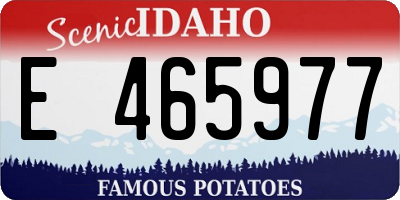 ID license plate E465977