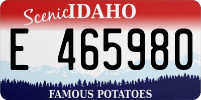 ID license plate E465980