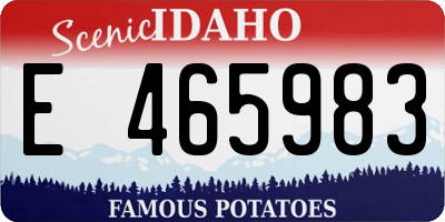 ID license plate E465983