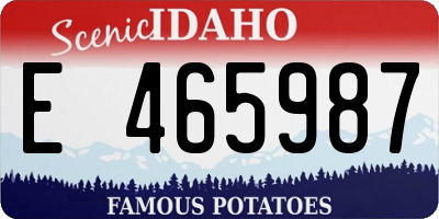 ID license plate E465987