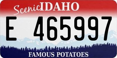 ID license plate E465997