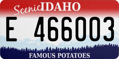 ID license plate E466003