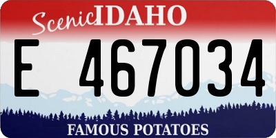 ID license plate E467034