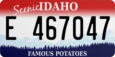 ID license plate E467047