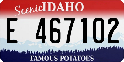 ID license plate E467102