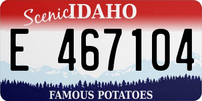 ID license plate E467104