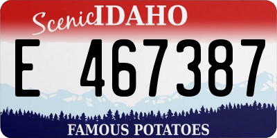 ID license plate E467387