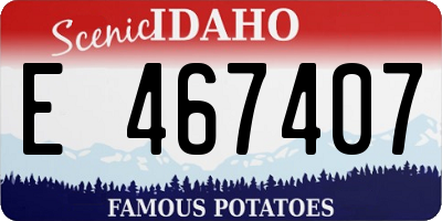 ID license plate E467407