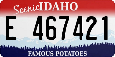 ID license plate E467421