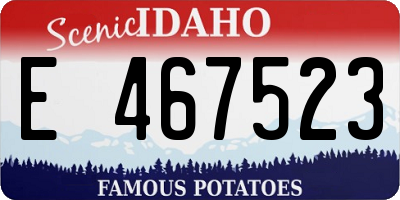 ID license plate E467523
