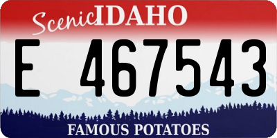 ID license plate E467543