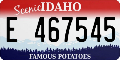 ID license plate E467545