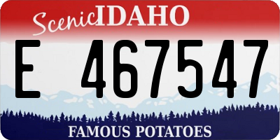 ID license plate E467547