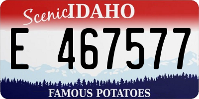 ID license plate E467577