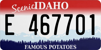 ID license plate E467701