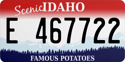 ID license plate E467722