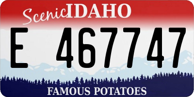 ID license plate E467747