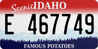 ID license plate E467749