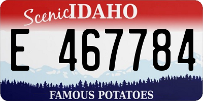 ID license plate E467784