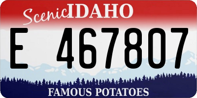 ID license plate E467807