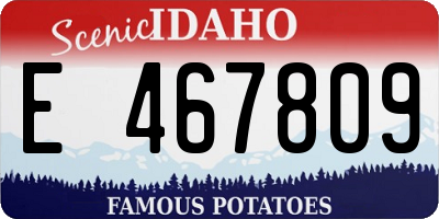 ID license plate E467809