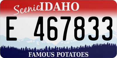 ID license plate E467833