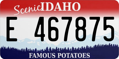 ID license plate E467875