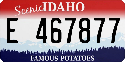 ID license plate E467877