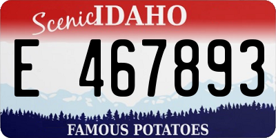 ID license plate E467893
