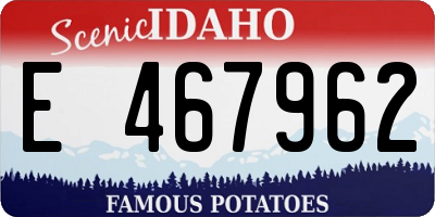 ID license plate E467962