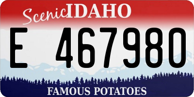ID license plate E467980