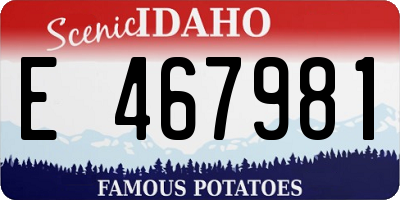 ID license plate E467981