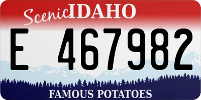 ID license plate E467982