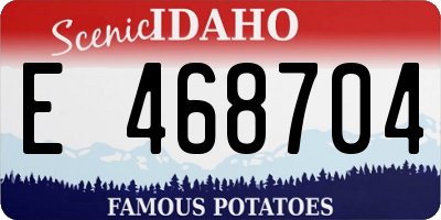 ID license plate E468704