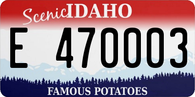 ID license plate E470003