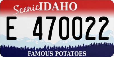 ID license plate E470022
