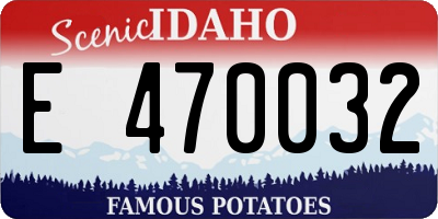 ID license plate E470032