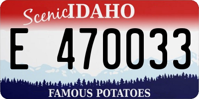 ID license plate E470033